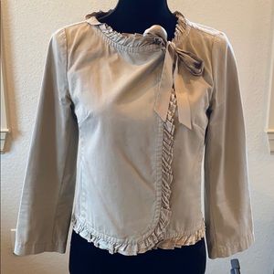 J. CREW Liana Tan Cotton and Silk Ruffle Jacket